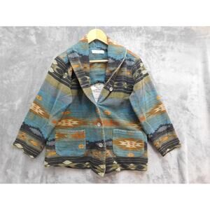 Natural Reflections Cardigan Sweater Womens M Multicolor Collared Pockets